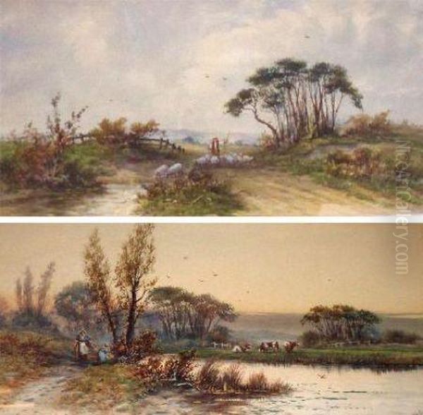 Rural Landscapes With Shepherd And Sheep - view 1