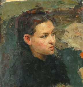 Portrait Of Vera Repina, The First Wife Of The Artist by Repin Iliya