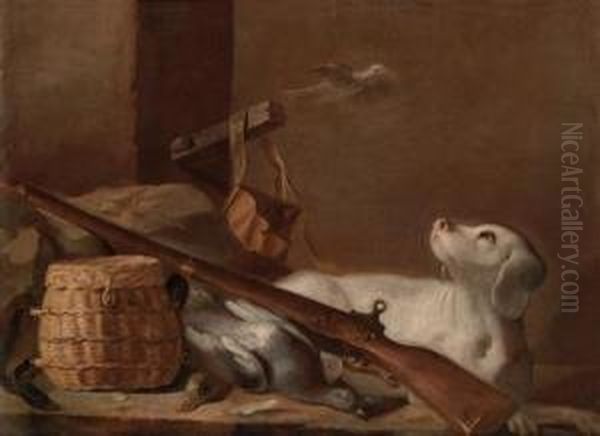 Natura Morta Con Motivi Di Caccia E Cane - view 1