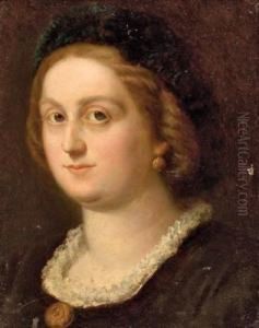 Portrait Einer Dame Mit Biedermeierschmuck by Josef Resch