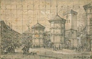 "das Isartor In Munchen". by Josef Resch