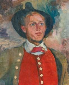 Junger Karntner In Tracht by Leopold Resch