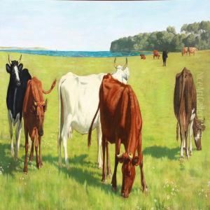 Grazing Cows by Johannes Resen-Steenstrup