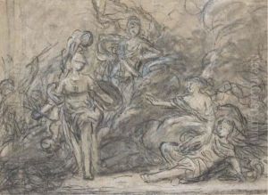 Minerve Apparaissant A Un Soldat Blesse Durant Une Bataille by Jean Bernard Restout