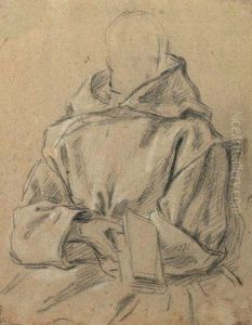 Etude Pour Le Portrait De Dom Louis Baudouin Du Basset by Jean II Restout