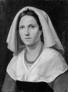 Bildnis Einer Jungen Frau Aus Der Umgebung Von Rom. by Alfred Rethel