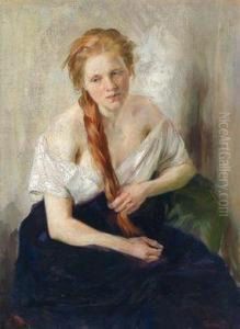 Portrait Einesjungen Madchens by Klara Rettich