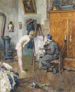 "im Atelier" by Heinrich Rettig