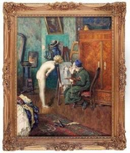 Das Aktmodell Im Atelier Des Malers by Heinrich Rettig