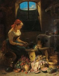 Madchen Am Kuchenherd