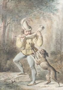 Sonneur Et Chien by Pierre Henri Revoil