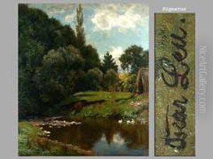Waldidylle Mit Teich by Oscar Rex