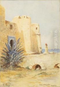 Entree Du Bordj-kebir. Houmt-souk by Alphonse Rey