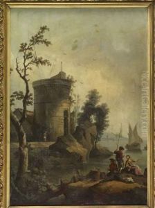 Pecheurs Sur La Cote, Pres D'une Tour Pecheurs Sur La Cote, Pres D'une Tour