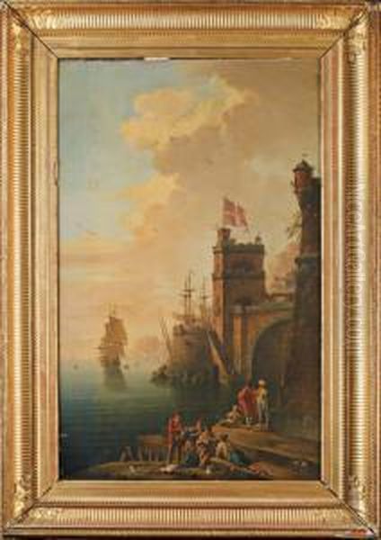 Joueurs De Cartes Sur Un Pont. - view 1