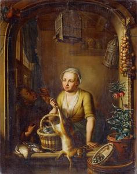Frau In Nische Mit Totem Hasen. - view 1