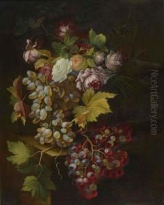 Stilleben Mit Trauben Und Rosen. by Johannes Hubertus Reygers
