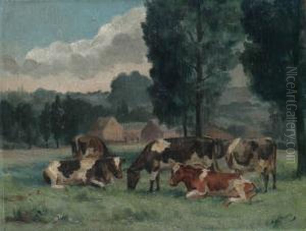 Weide Met Koeien En Hoeve Op De Achtergrond - view 1