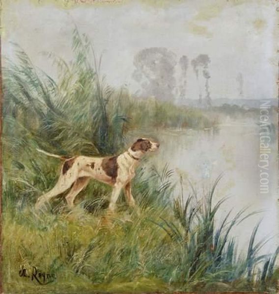 Chien Au Bord D'un Etang - view 1