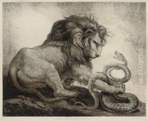 Lion & Snake by Samuel William I Reynolds