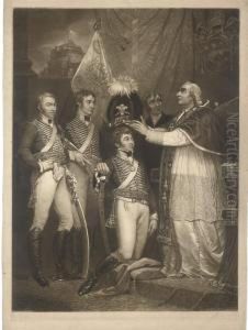 Pope Pius Vi. Receiving The Officers Of The 12th Lightdragoons by Samuel William I Reynolds