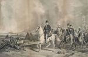 Viscount Hardinge And Staff, At The Battle Of Ferozeshah by Samuel William Ii Reynolds