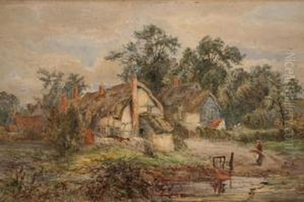 Landscape With Figure Approaching Cottages - view 1