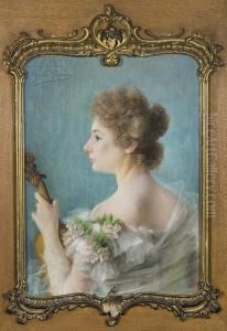 Portrait Of A Young Lady by Mieczyslaw Reyzner