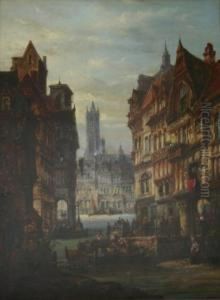 A Busy Town Scene