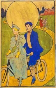 "bicycle Made For Two" by Louis John Rhead