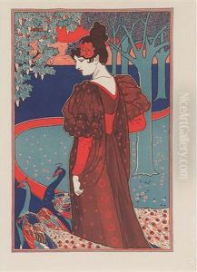 Jane; [maiden With Peacocks]; Advertising In The Sun Gives The Best Results; Read The Sun by Louis John Rhead