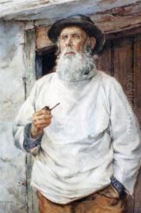 The Old Fisherman by Henry Maynell Rheam
