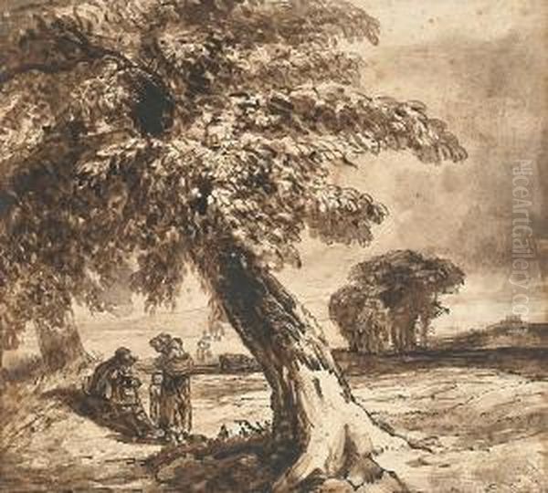 Figures Beneath A Tree - view 1