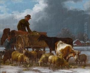 A Winter Scene by Joseph Rhodes