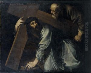 Simon De Cyrene Portant La Croix Du Christ by Francisco Ribalta