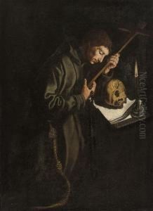 Saint Francis At Prayer by Francisco Ribalta