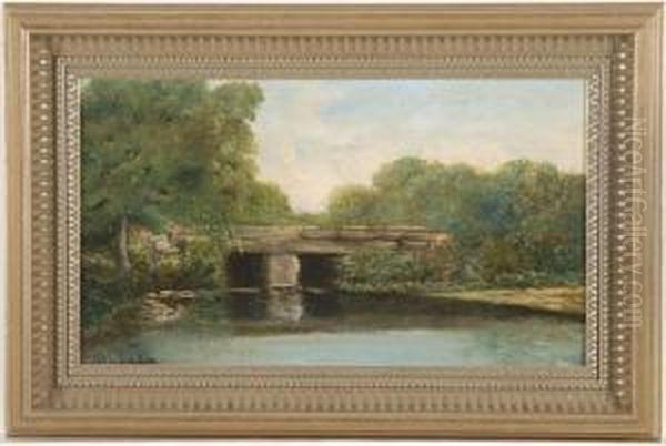 River Landscape With Bridge - view 1