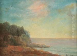 Sunlit Coast At Dawn by John Ribchester