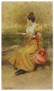 Dama En El Jardin by Roman Ribera