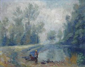 Paesaggio Lacustre Con Pescatori Paesaggio Lacustre Con Pescatori