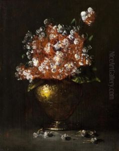 Vase With Flowers by Germain Theodure Clement Ribot