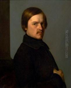Portrait D'un Jeune Homme A Mi - Corps by Gustave Ricard