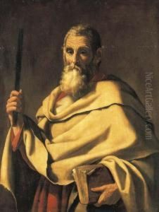 A Male Saint Holding A Book A Male Saint Holding A Book