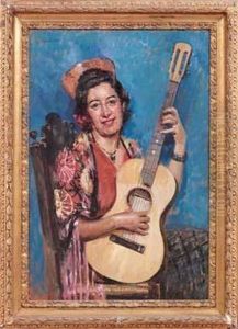 La Suonatrice Di Chitarra by Gaetano Ricchizzi