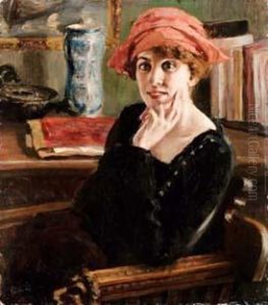 Donna Con Cappello Rosso - view 1