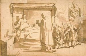 Ein Priester Erteilt Die Krankensalbung.