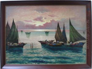 Sailboats At Sunset Sailboats At Sunset