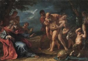The Drunken Silenus Brought Before King Midas: A Modello