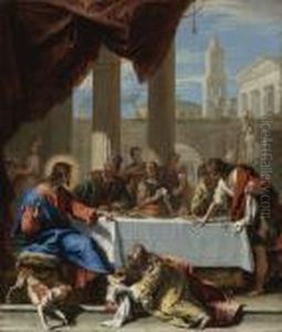 Christ In The House Of Simon by Sebastiano Ricci