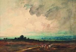 A Gathering Storm 
Peat Gatherers In An Extensive Landscape
